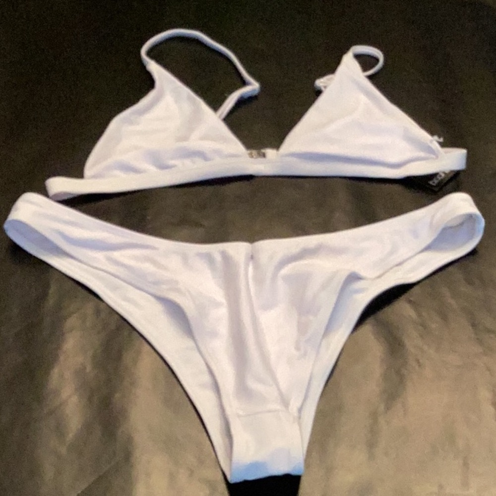 Boohoo Classic White Bikini Bottom.New with tags